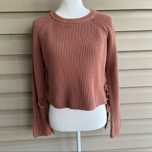 •Moon & Madison• Tied Sides Cropped Sweater - Size Large